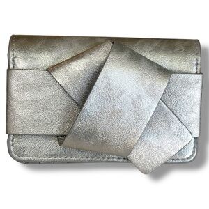 Rose Anvil Silver Sparkle Origami Folded Leather Bifold Wallet
